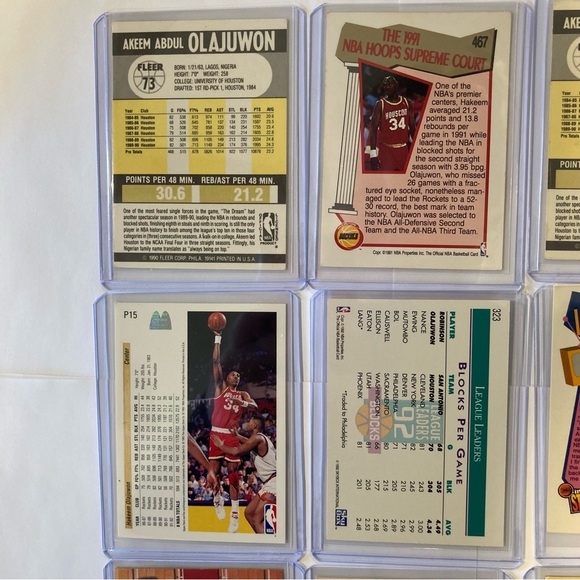 Lot of 9 90s Hakeem Olajuwon NBA Basketball Trading Cards Houston Rockets Akeem - Picture 7 of 16